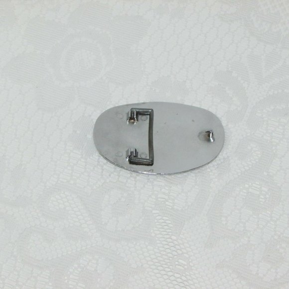 Belt Buckle Square Dancing Silver Tone Metal Gold Accents Western Cowboy Cowgirl - Picture 2 of 4